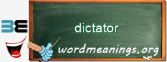 WordMeaning blackboard for dictator